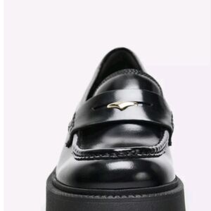 Zara Black Saddle Loafers  WOMENS